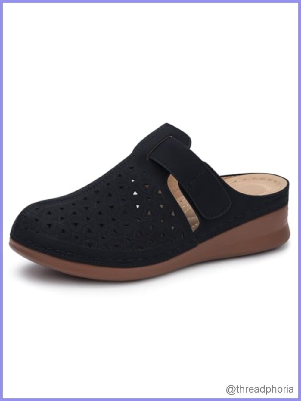 Women's Mules Slip-On Cushioned Comfort Clogs with Arch Support Hook Loop